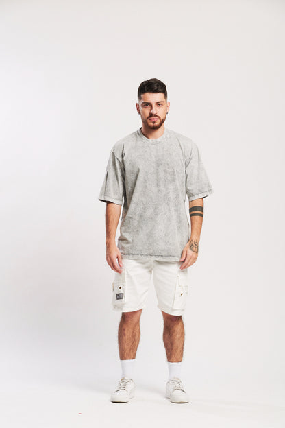 PANTALONETA DRIL CARGO BLANCO