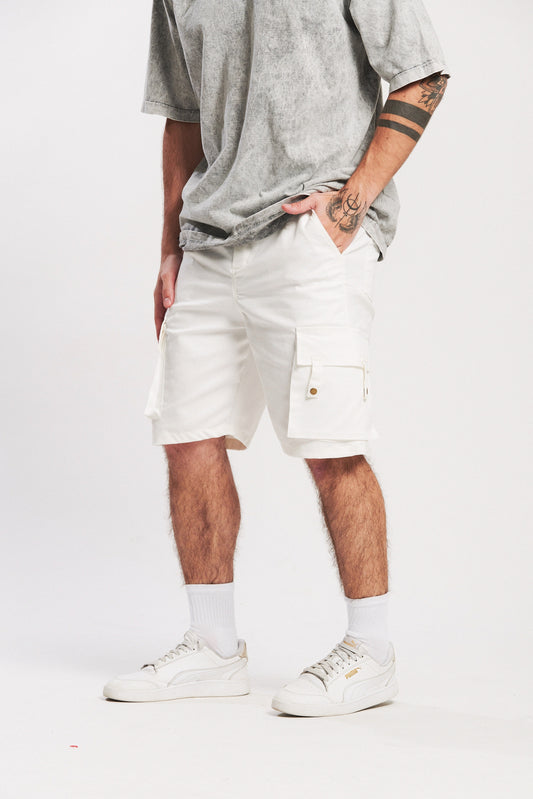 PANTALONETA DRIL CARGO BLANCO