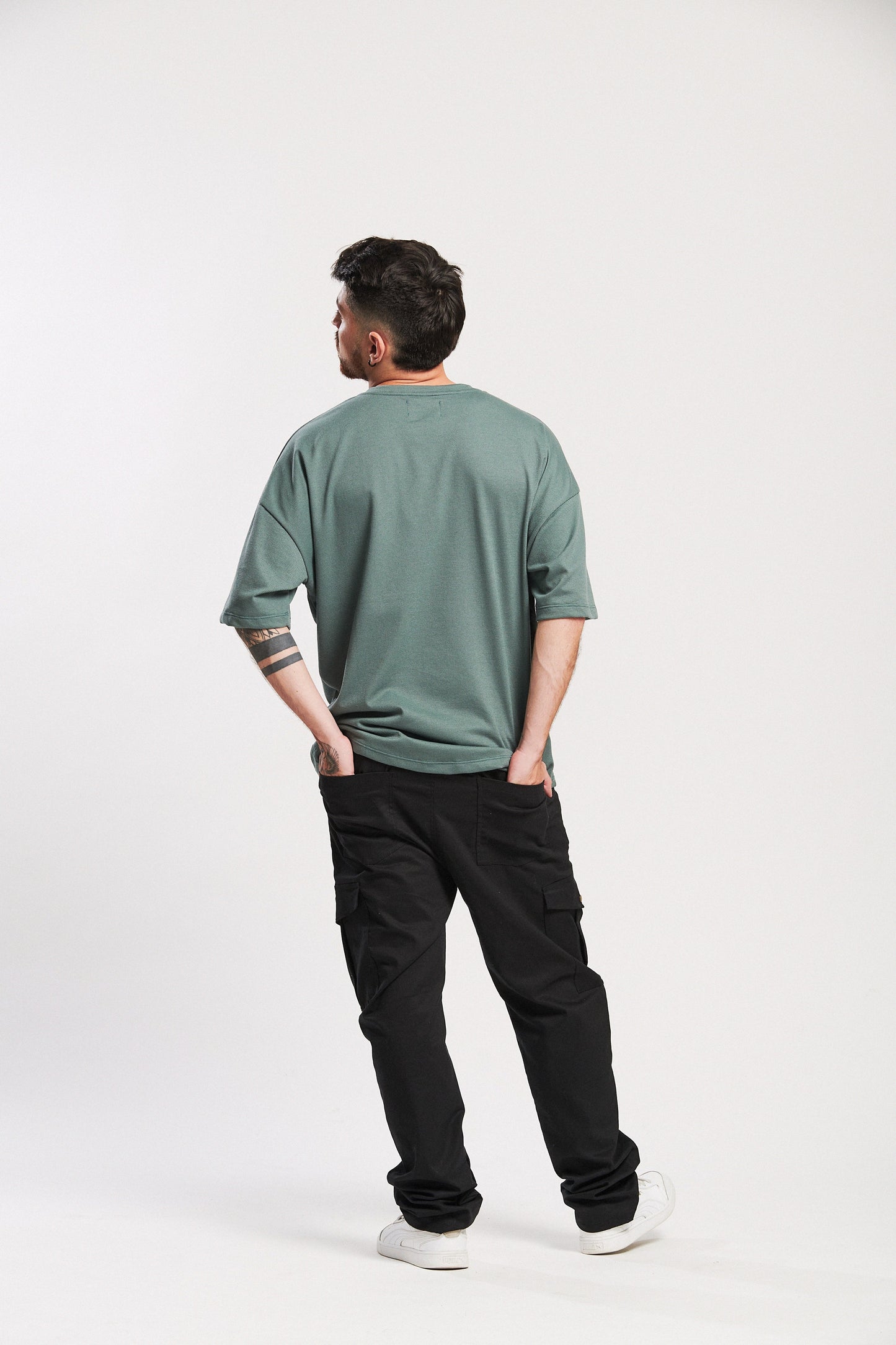 CAMISETA OVERSIZE VERDE TEXTURA