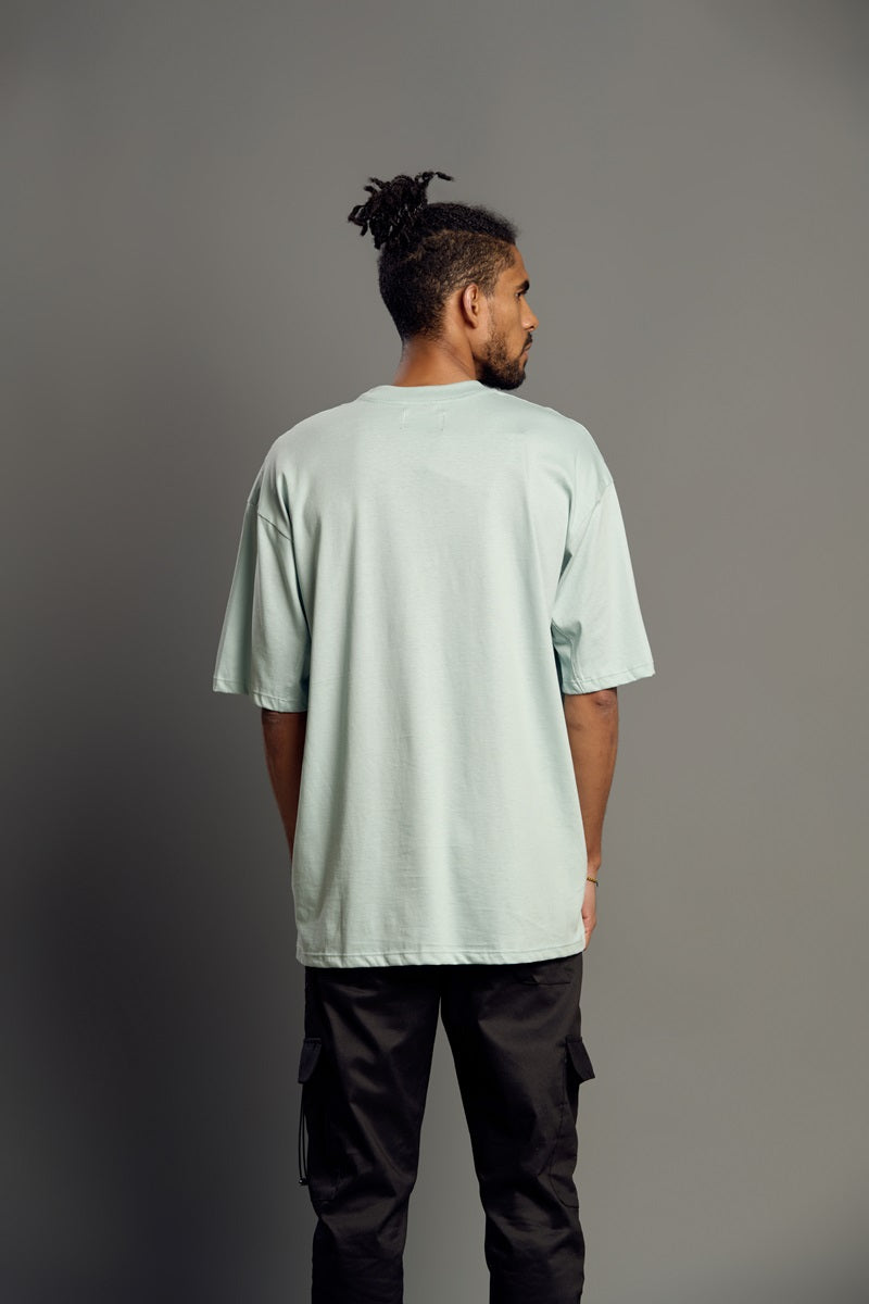 CAMISETA BÁSICA OVERSIZE VERDE MENTA