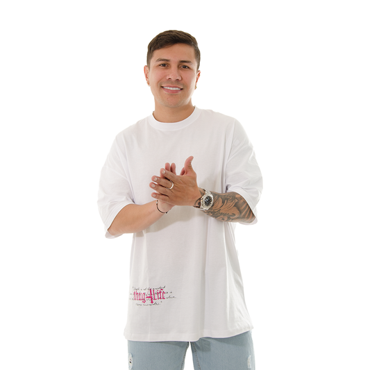 CAMISETA DN OVERSIZE BLANCA ESTAMPADO TUPAC